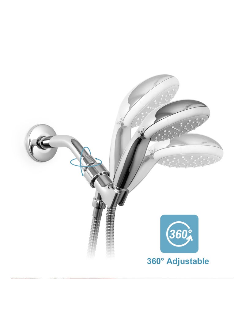 SYOSI Shower Head Holder, Adjustable Shower Head Holder, Chrome Shower Arm Mount for Connecting Shower Arm and Shower Hose - Image 3