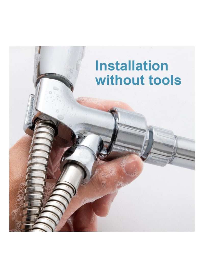 SYOSI Shower Head Holder, Adjustable Shower Head Holder, Chrome Shower Arm Mount for Connecting Shower Arm and Shower Hose - Image 4