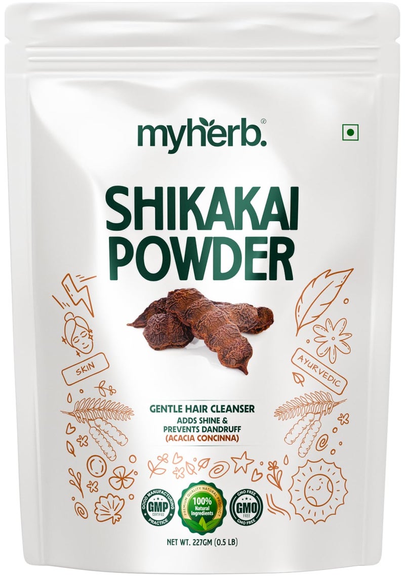 MYHERB Pure Natural 100% Organic Shikakai(Acacia Concinna) Powder For Hair Pack || 227 Gm/0.5 Lbs || Excellent Hair Conditioner & Cleanser||For Hair Pack||-For Men & Women - Image 1