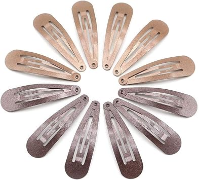 Dofash Snap hair clips metal grips 5cm2in basic hair accessories 12pcs Dark brown 6pcsLight brown 6pcs - Image 5