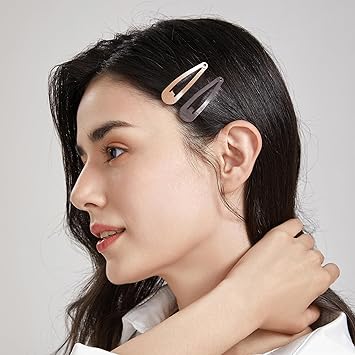 Dofash Snap hair clips metal grips 5cm2in basic hair accessories 12pcs Dark brown 6pcsLight brown 6pcs - Image 2