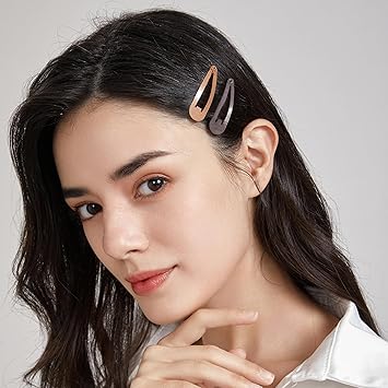 Dofash Snap hair clips metal grips 5cm2in basic hair accessories 12pcs Dark brown 6pcsLight brown 6pcs - Image 3