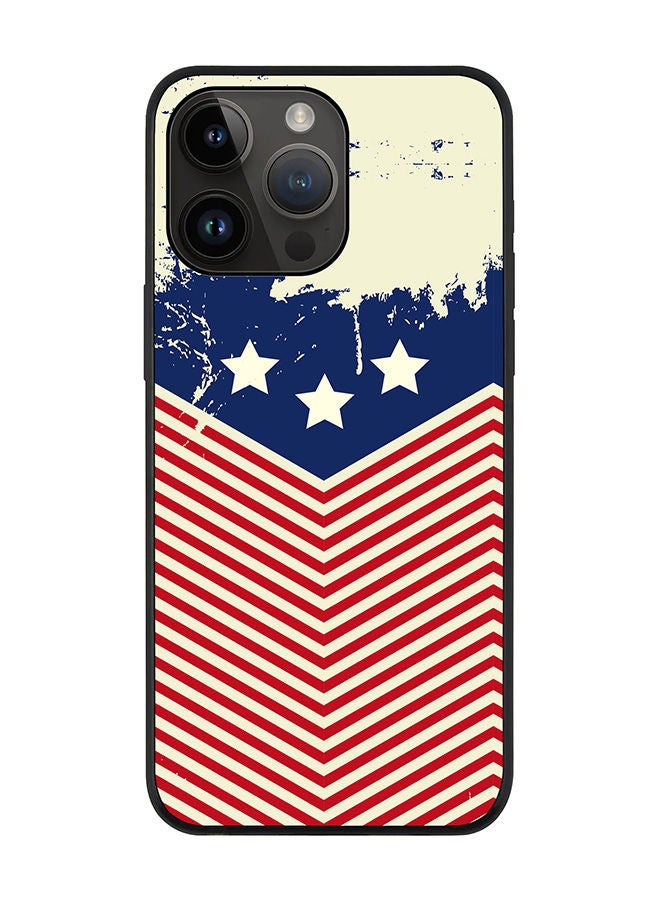 Stylizedd Rugged Black edge case for Apple iPhone 14 Pro Max Slim fit Soft Case Flexible Rubber Edges Anti Drop TPU Gel Thin Cover - Stars And Stripes - Image 1