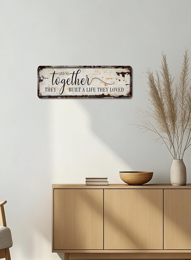 KOYILTD And So Together Tin Brand Rustic Farmhouse Decor, Rustic Wall Decor，Industrial Farmhouse Decor,Farm House Decorations for Home Living Room Bedroom (Retro) - Image 2