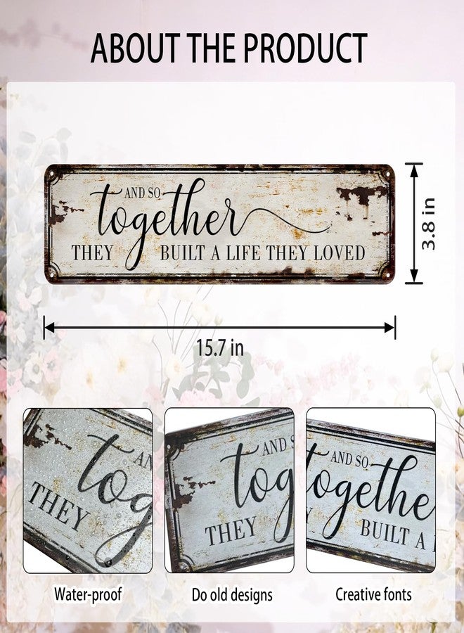KOYILTD And So Together Tin Brand Rustic Farmhouse Decor, Rustic Wall Decor，Industrial Farmhouse Decor,Farm House Decorations for Home Living Room Bedroom (Retro) - Image 3