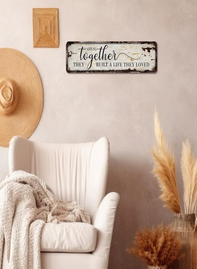 KOYILTD And So Together Tin Brand Rustic Farmhouse Decor, Rustic Wall Decor，Industrial Farmhouse Decor,Farm House Decorations for Home Living Room Bedroom (Retro) - Image 5