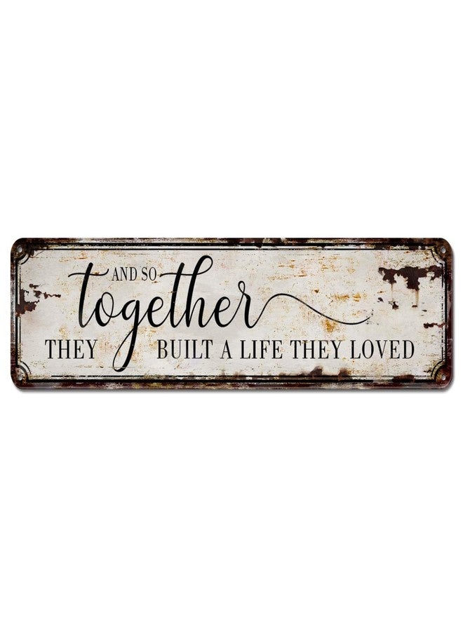KOYILTD And So Together Tin Brand Rustic Farmhouse Decor, Rustic Wall Decor，Industrial Farmhouse Decor,Farm House Decorations for Home Living Room Bedroom (Retro) - Image 1