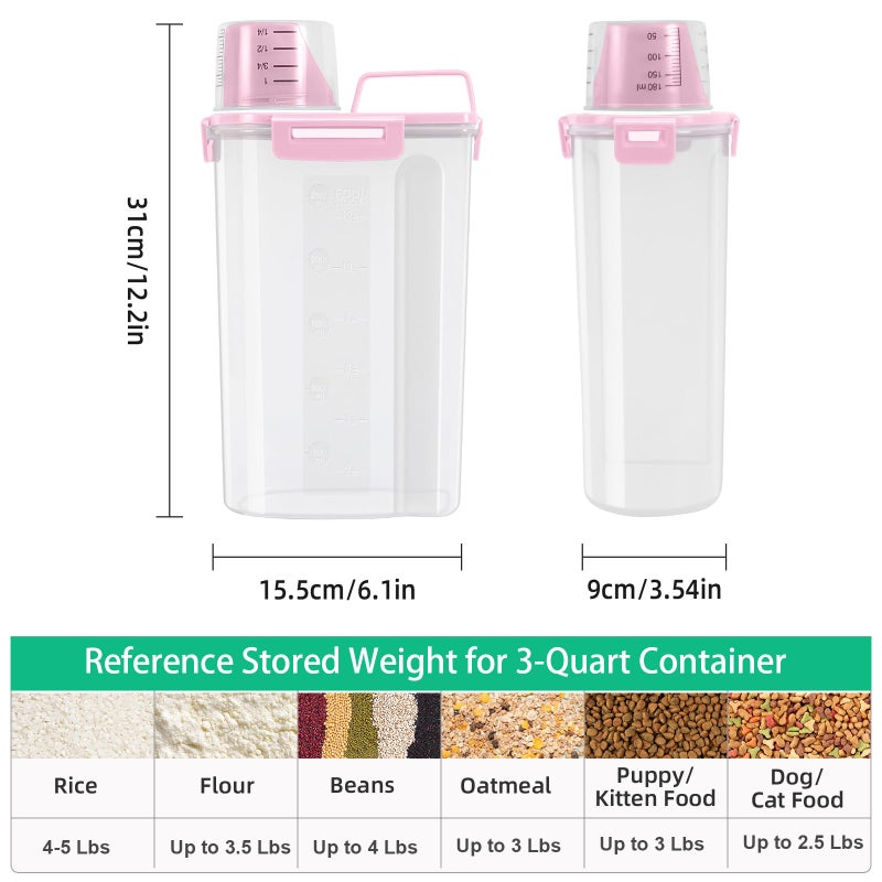 TBMax Rice Storage Container 5 Lbs, Small Airtight Dry Food Container for Flour Cereal Pasta Kitchen Pantry Organization -Red - Image 3