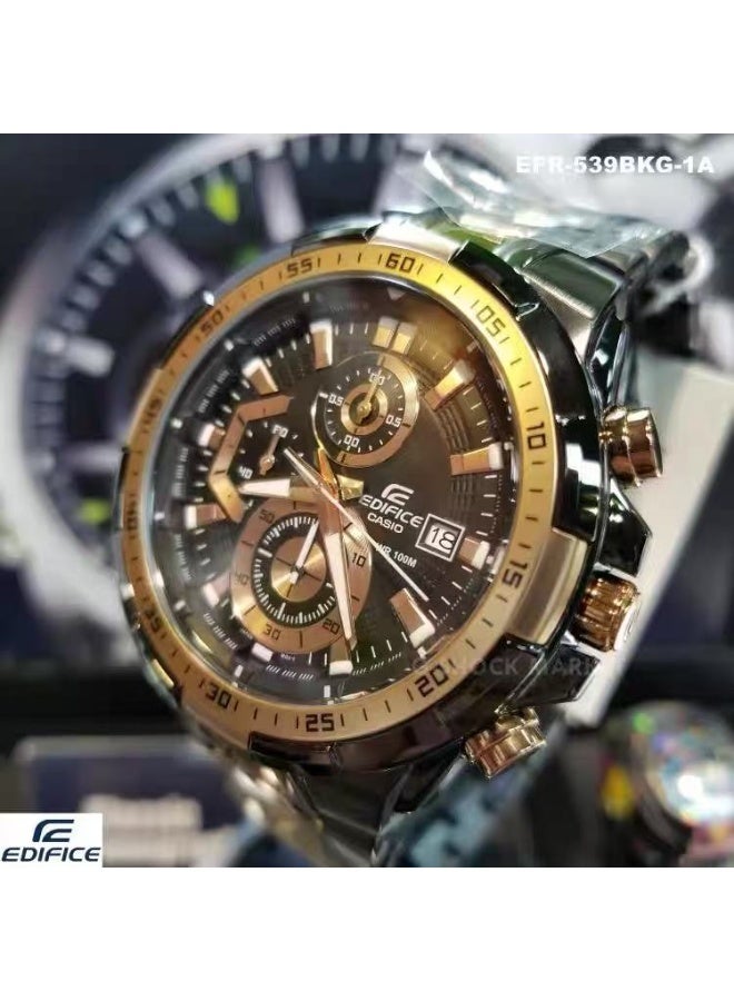 CASIO Men's Stainless Steel Chronograph Watch EFR-539BKG-1AVUDF - Image 2