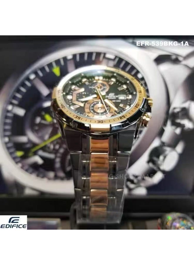 CASIO Men's Stainless Steel Chronograph Watch EFR-539BKG-1AVUDF - Image 3