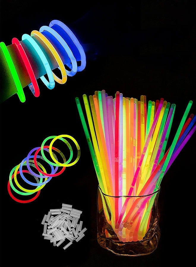100 pcs Glow sticks Light Up Sticks party favors- ultra-bright glowing cold light sticks, colorful glowing - Image 1