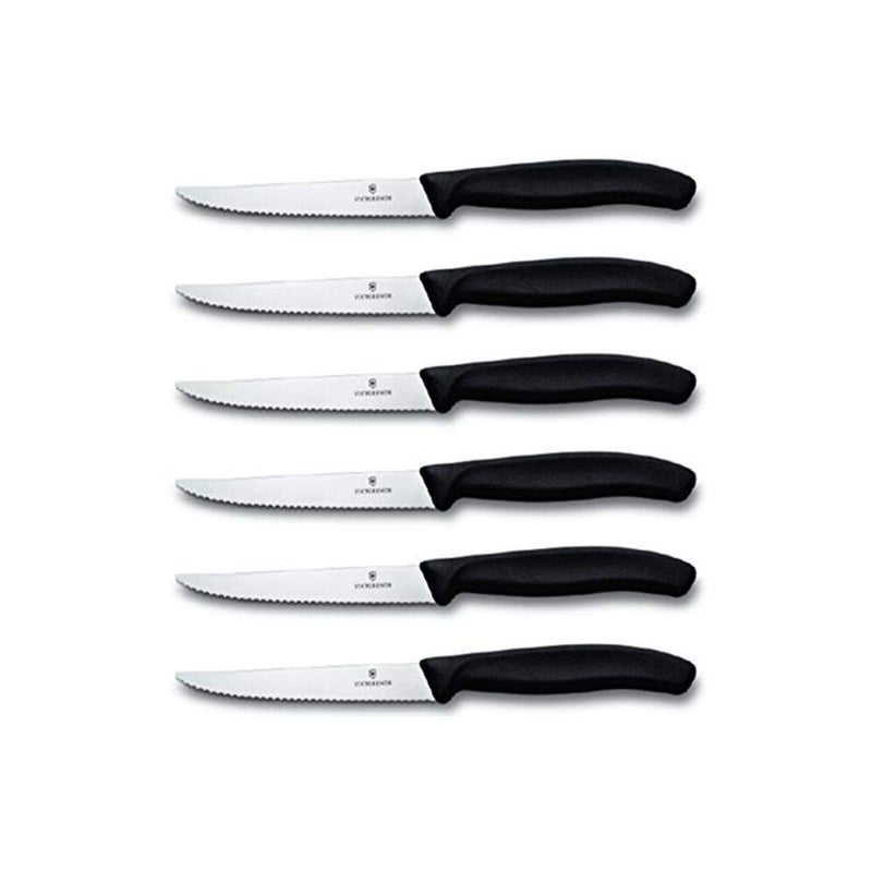 Victorinox Victorinox Swiss Classic 6-Piece Steak Set (4½" Spear Point Serrated) Black, 4.25 x 0.5 x 0.5 inches, Multicolor 