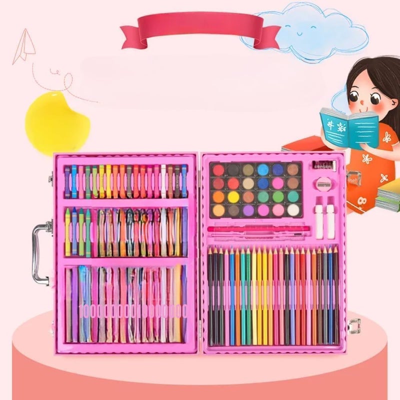 Kitchen Bloom طقم ألوان فني للأطفال، 145 قطعة طقم رسم مع أقلام ملونة، باستيل زيتي، فرشاة طلاء، ألوان مائية، أقلام ماركر، مجموعة ألوان للأطفال (يونيكورن (110 قطعة)) - Image 2