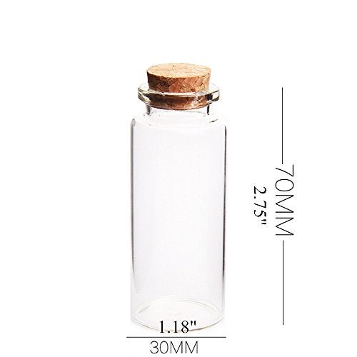 Danmu 30ml 1.18" x 2.75" Potion Bottles,Mini Glass Bottles,Small Glass Jars for Wedding Favors,Halloween Decorations,Baby Shower,Party Favors(12Pcs) - Image 2