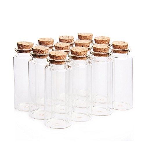 Danmu 30ml 1.18" x 2.75" Potion Bottles,Mini Glass Bottles,Small Glass Jars for Wedding Favors,Halloween Decorations,Baby Shower,Party Favors(12Pcs) - Image 3