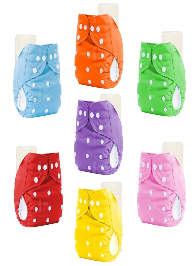 Flere Reusable Baby Cotton Cloth Diapers - Adjustable & Washable with Insert Pads for 0-3 Years | Soft, Waterproof & Eco-Friendly (Multicolor, Pack of 4) - Image 1