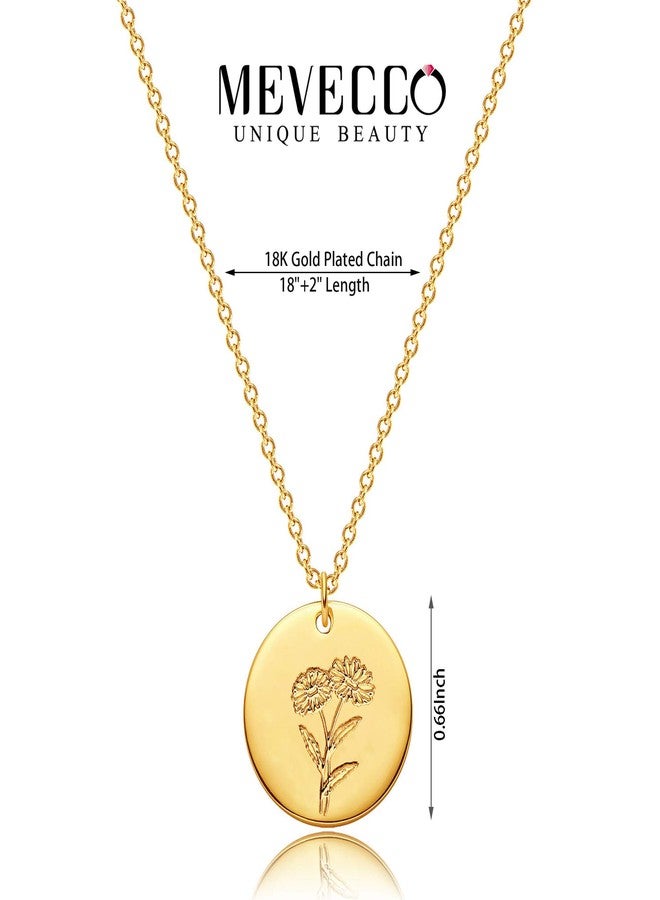 ميفيكو قلادة زهرة الميلاد من ميفيكو، مصنوعة من الذهب عيار 18 قيراطًا، قلادة زهور مخصصة، قرص زهرة شهر الميلاد الرقيق، قلادة منقوشة يدويًا، مجوهرات شخصية، هدية عيد ميلاد - Image 5
