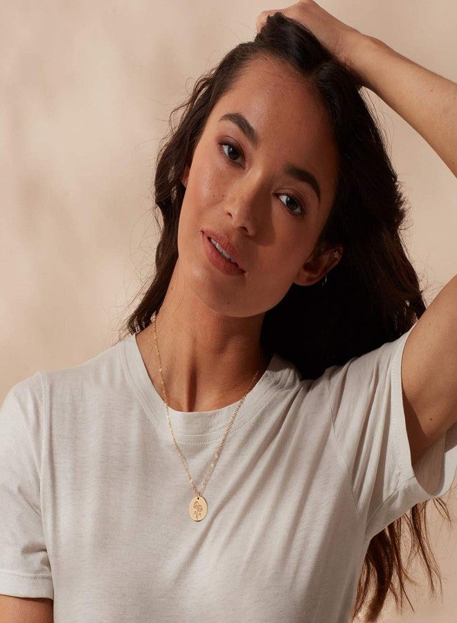 ميفيكو قلادة زهرة الميلاد من ميفيكو، مصنوعة من الذهب عيار 18 قيراطًا، قلادة زهور مخصصة، قرص زهرة شهر الميلاد الرقيق، قلادة منقوشة يدويًا، مجوهرات شخصية، هدية عيد ميلاد - Image 2