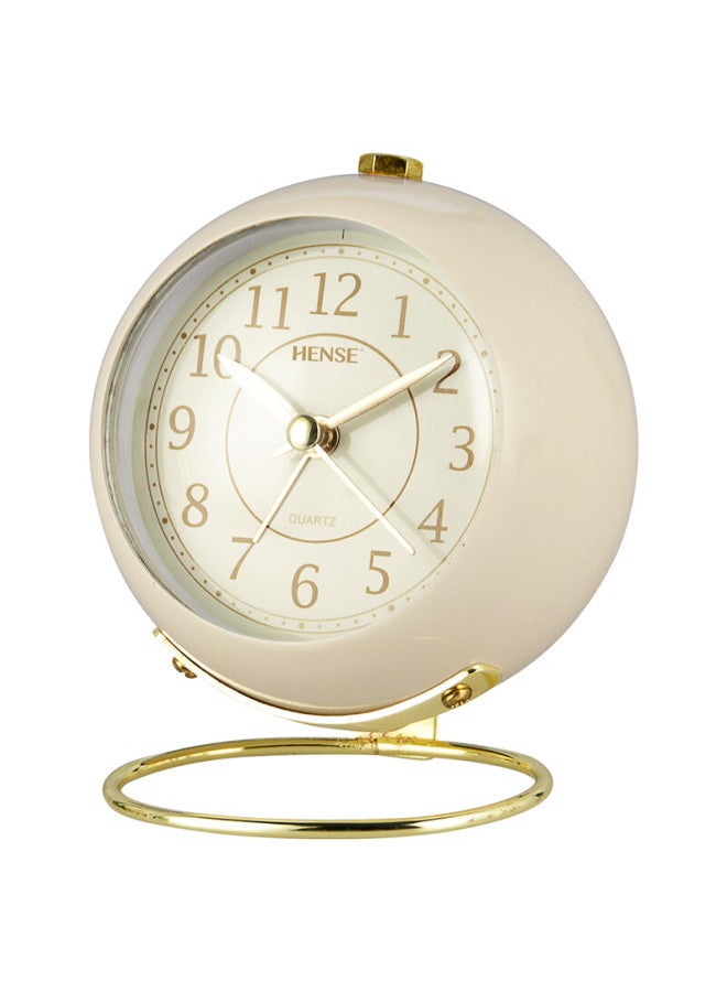Hense Creative Fashion Mini Alarm Clock For Students, Children'S Bedside Alarm Clock Desk Clock Ha08 In Rice White - Image 5