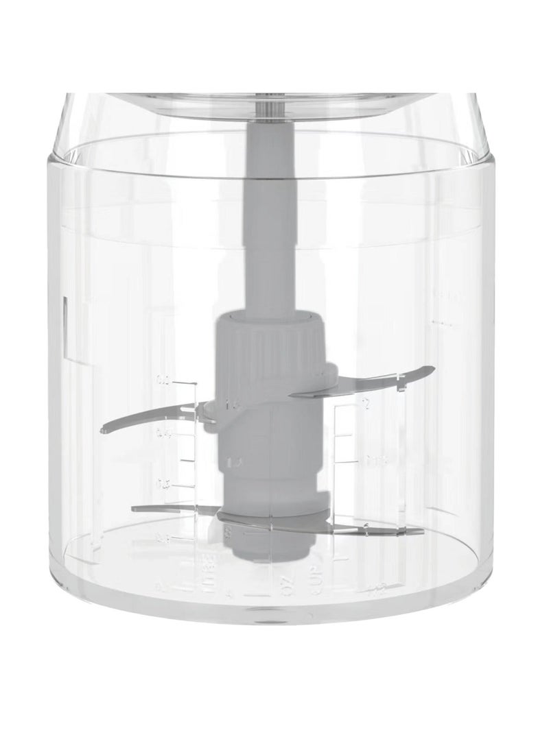 دوتس مفرمة كهربائية من دوتس 0.5 لتر 500 واط وخلاط للخضروات، مفتاح سرعة مزدوج، شفرة من الفولاذ المقاوم للصدأ، سهلة التركيب والتنظيف، أبيض - Image 3