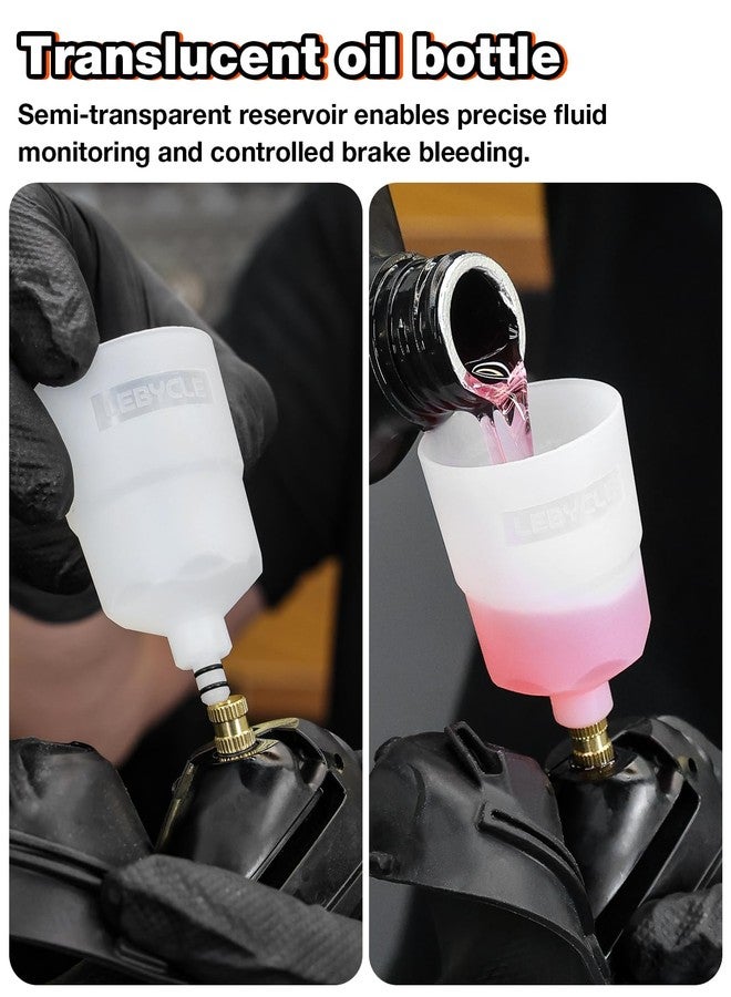 LEBYCLE Brake Bleed Kit for Shimano & SRAM, Hydraulic Bike Brake Bleeding Tool Kit for MTB & Road Bikes, Includes 10 Brass Connectors, Visual Oil Cup & Storage Base - Image 4