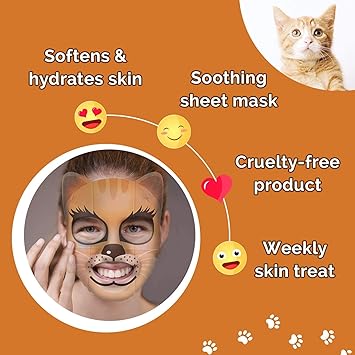7th Heaven Kitten Face Mask Gift Set 4 Childrens Face Masks Suitable For Sensitive Skin For Children Age 8 Cruelty Free Genuine 7th Heaven Face Masks Skincare - Image 3
