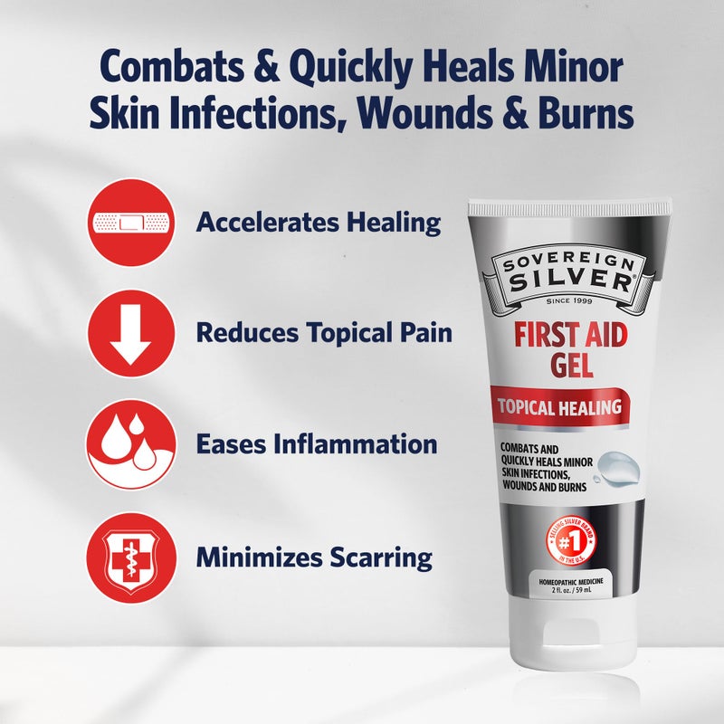 Sovereign Silver First Aid Gel - Argentum Metallicum Gel Wound Care Support, Topical Skin Care for Minor Skin Irritations with Convenient Pump - 2 fl oz (59 mL) - Image 2