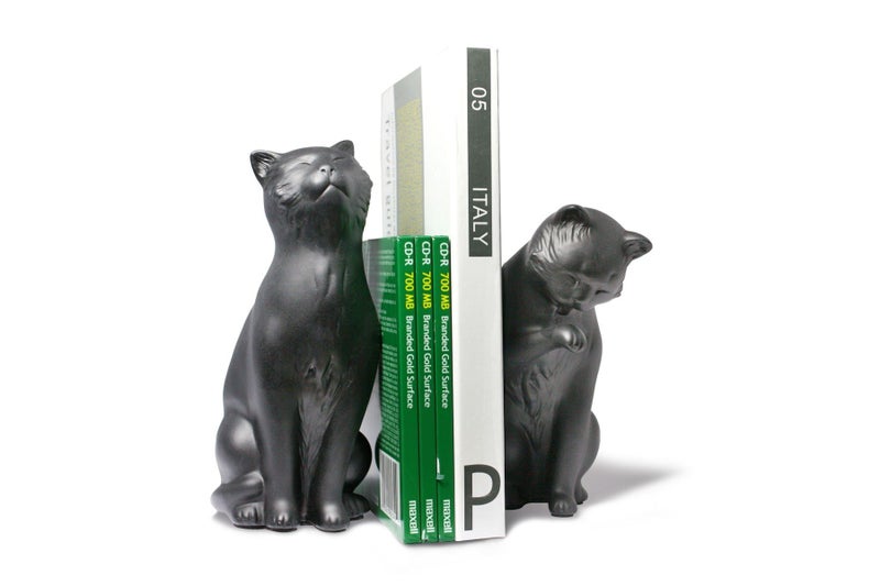 Danya B Danya B Decorative Cat Bookend Set for Cat Lovers Great Gift for The Feline Fan Child or Adult Home or Office Bookcases Display Shelves or for Pet Store Owner or Groomer Black 