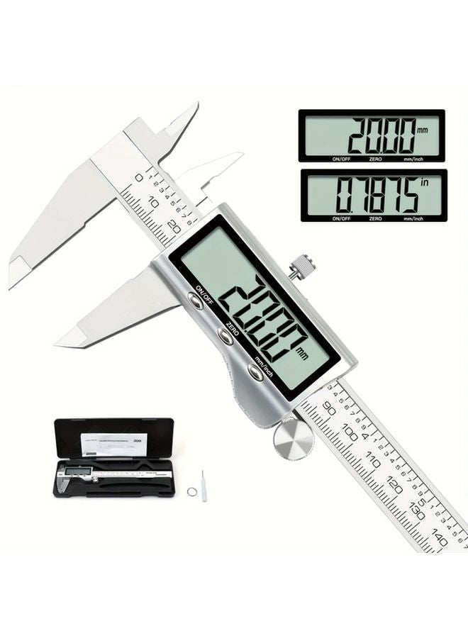 068SJ فرجار رقمي 6 بوصة 150 ملم شاشة LCD عرض من الفولاذ المقاوم للصدأ تحويل القياسات الإمبراطورية والمترية - Image 5