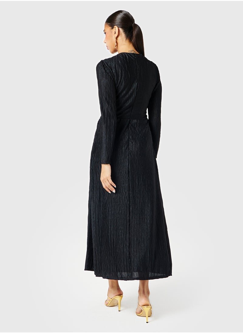 Threadz by Ajooni - Criss Cross Double Knotted Pleated Dress - Image 1