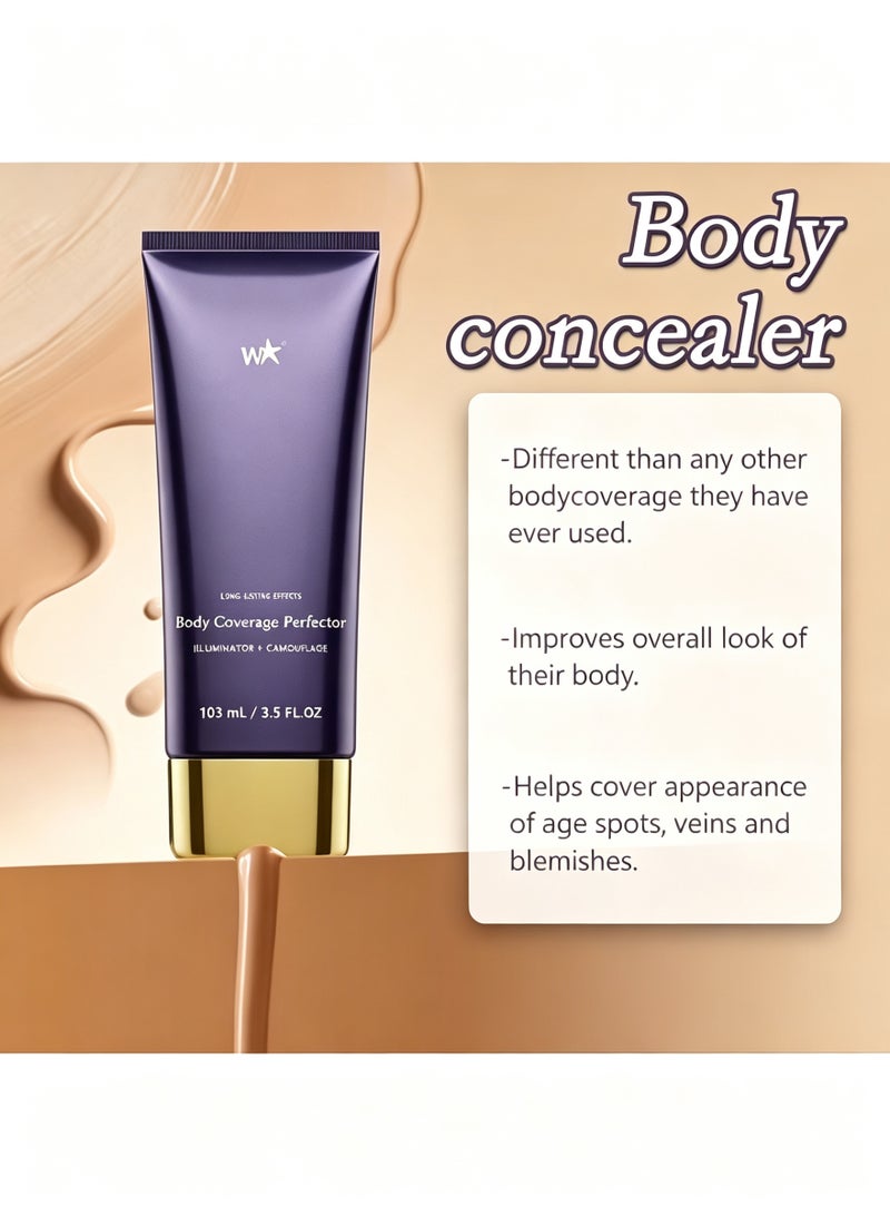 Westmore Beauty Body Coverage Perfector - 3.5 Oz/103ml Waterproof Leg & Body Makeup, Covers Tattoos, Veins & Scars, Non-Transfer Formula (Natural Radiance)​ - Image 4
