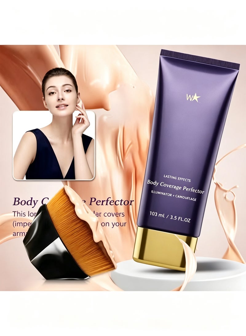 Westmore Beauty Body Coverage Perfector - 3.5 Oz/103ml Waterproof Leg & Body Makeup, Covers Tattoos, Veins & Scars, Non-Transfer Formula (Natural Radiance)​ - Image 5