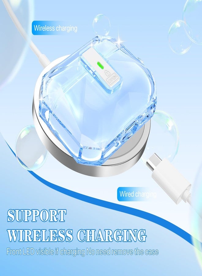 R-fun for AirPods Pro 3 Case (2025) Cover with Cleaning Kit, Military-Grade Shockproof Transparent Non-Yellowing, Auto Pop-Up Lid Design for AirPods Pro 3rd Generation Case, Clear Blue - Image 5