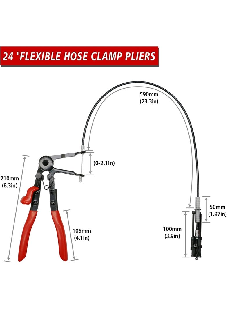 SYOSI Hose Clamp Pliers Long Reach Wire Spring Hose Clamp Pliers for Automotive Coolant Radiator Heater Car Water Pipe Clamp Pliers Wrench Car Repair Tools Multi-Purpose Household Clamp - Image 3