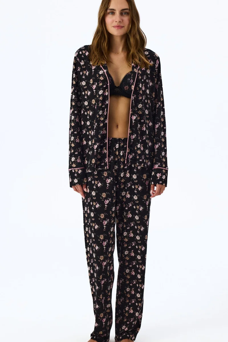 Penti PENTI Floral Dream Long Sleeve Shirt Trousers Pajama Set