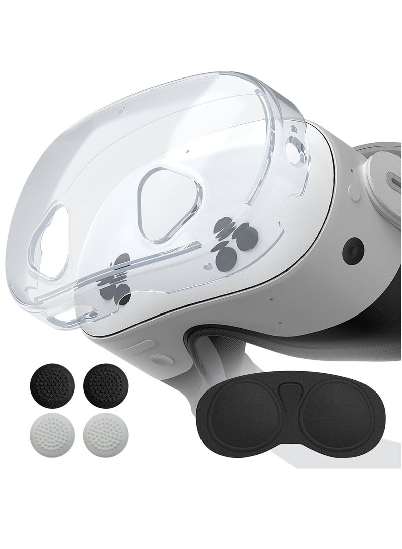 AOLION For Meta Quest 3S Accessories, TPU Protective Shell Cover Compatible with Oculus Quest 3S, VR Accessories Included Transparent Shell Cover, Lens Cover, Joystick Caps - Image 1