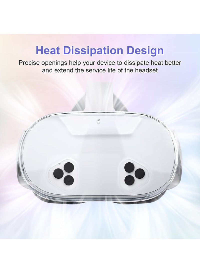 AOLION For Meta Quest 3S Accessories, TPU Protective Shell Cover Compatible with Oculus Quest 3S, VR Accessories Included Transparent Shell Cover, Lens Cover, Joystick Caps - Image 5