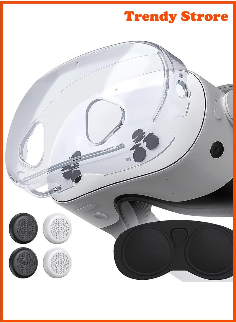 AOLION For Meta Quest 3S Accessories, TPU Protective Shell Cover Compatible with Oculus Quest 3S, VR Accessories Included Transparent Shell Cover, Lens Cover, Joystick Caps  - Image 1