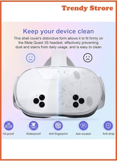 AOLION For Meta Quest 3S Accessories, TPU Protective Shell Cover Compatible with Oculus Quest 3S, VR Accessories Included Transparent Shell Cover, Lens Cover, Joystick Caps  - Image 2