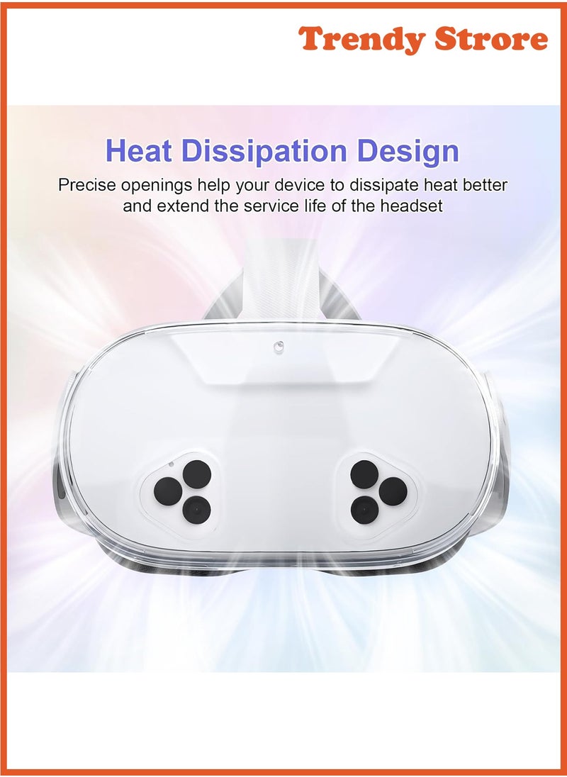 AOLION For Meta Quest 3S Accessories, TPU Protective Shell Cover Compatible with Oculus Quest 3S, VR Accessories Included Transparent Shell Cover, Lens Cover, Joystick Caps  - Image 5