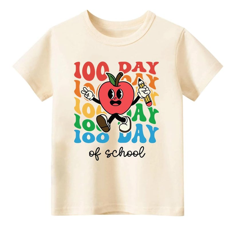cheerilulu Toddler 100 Day of School Shirt for Boys Kid Grils, My Happy 100th Day of School T Shirt, Cotton Blend, Funny Design :4-7T - Image 1