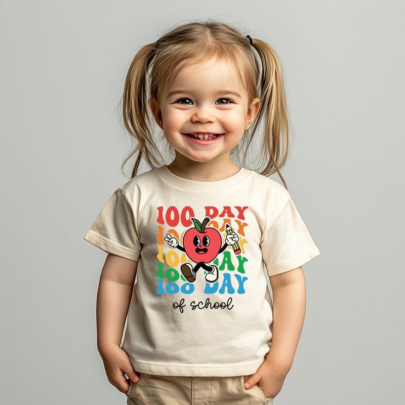 cheerilulu Toddler 100 Day of School Shirt for Boys Kid Grils, My Happy 100th Day of School T Shirt, Cotton Blend, Funny Design :4-7T - Image 3