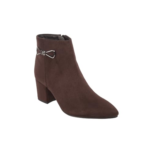 Mochi Women's Brown Suede Casual - Boots with Mid heel-UK-37(31-81) - Image 3