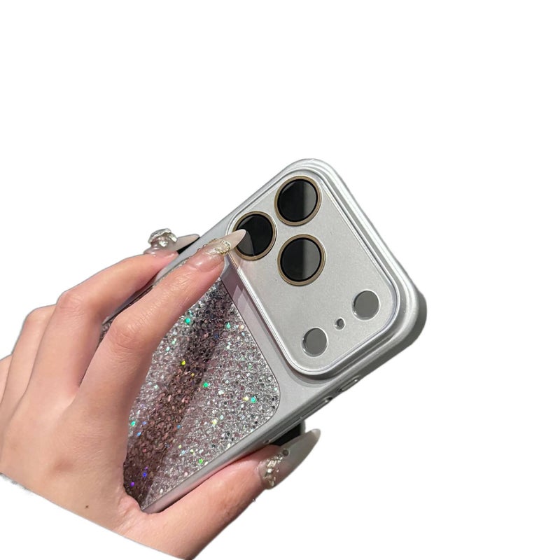 Shockproof iPhone 14 Pro Max PC for iPhone 14 14 Plus 14 Pro 14 Pro Max with Glitter Pattern and Diamond Grid Pattern and Anti Fingerprint - Image 3