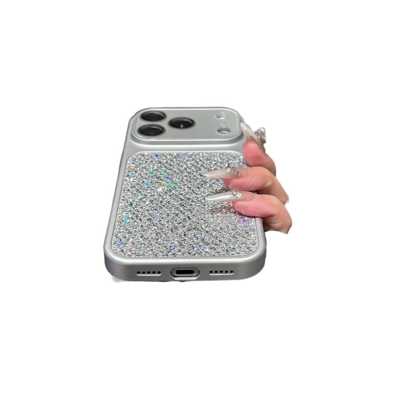 Shockproof iPhone 14 Pro Max PC for iPhone 14 14 Plus 14 Pro 14 Pro Max with Glitter Pattern and Diamond Grid Pattern and Anti Fingerprint - Image 4