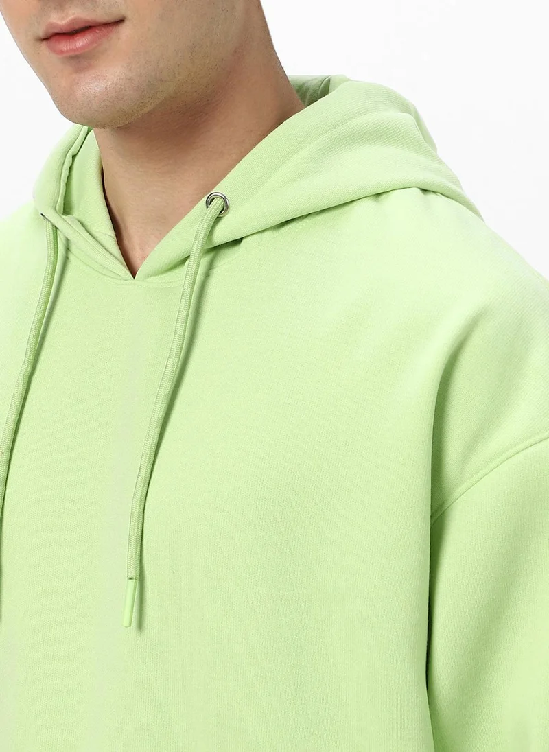 Urbano Fashion  Urbano Fashion Men's Cool Matcha Cotton Solid Oversized Hooded Neck Sweatshirt for Men | Best Price UAE