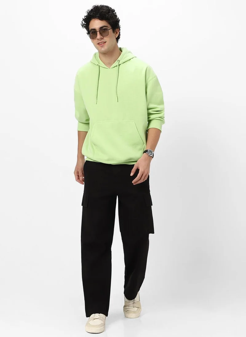 Urbano Fashion  Urbano Fashion Men's Cool Matcha Cotton Solid Oversized Hooded Neck Sweatshirt for Men | Best Price UAE