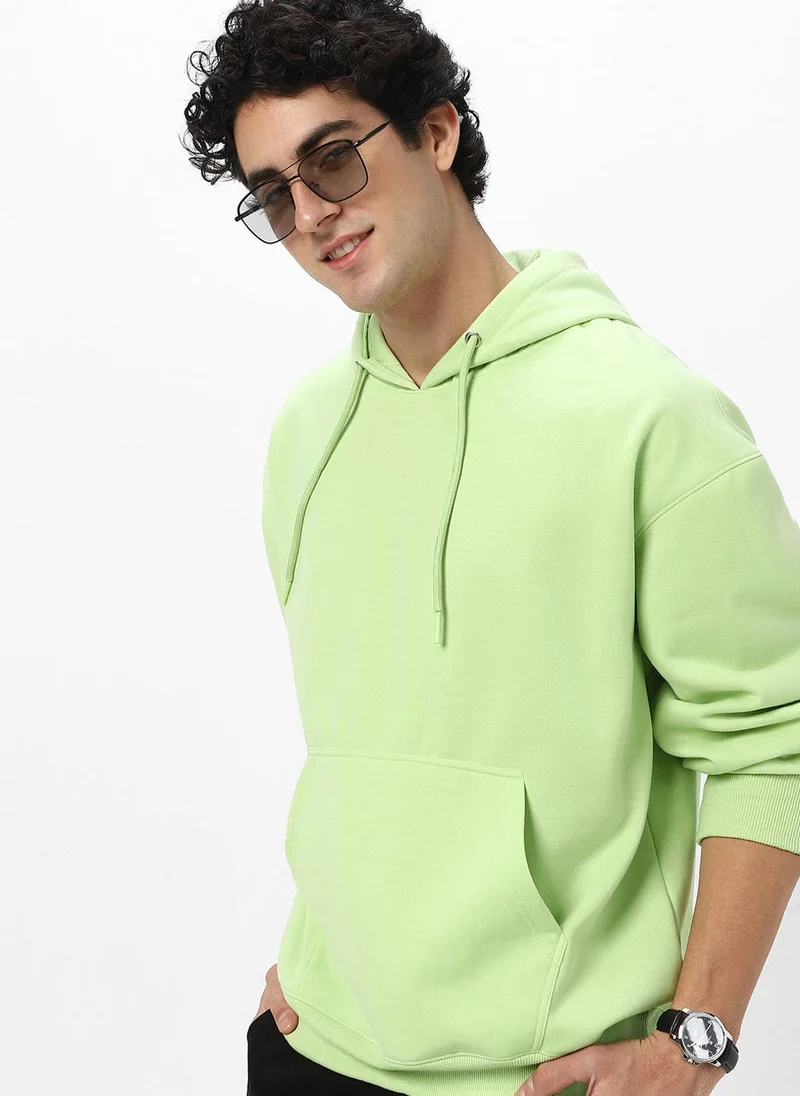 Urbano Fashion  Urbano Fashion Men's Cool Matcha Cotton Solid Oversized Hooded Neck Sweatshirt for Men | Best Price UAE