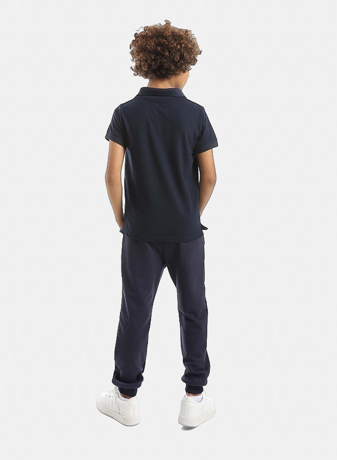 Red Circle Half Sleeve Polo Set & Pants Kids Unisex - Image 5
