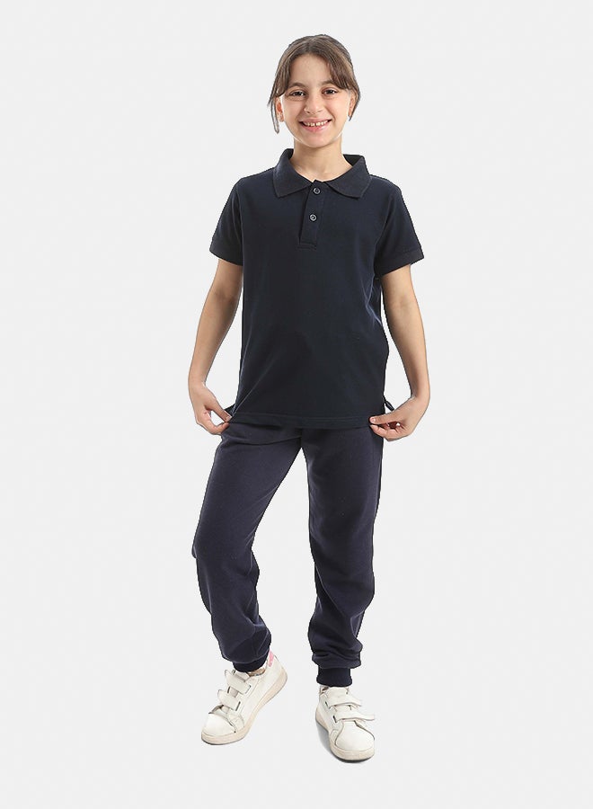 Red Circle Half Sleeve Polo Set & Pants Kids Unisex - Image 2